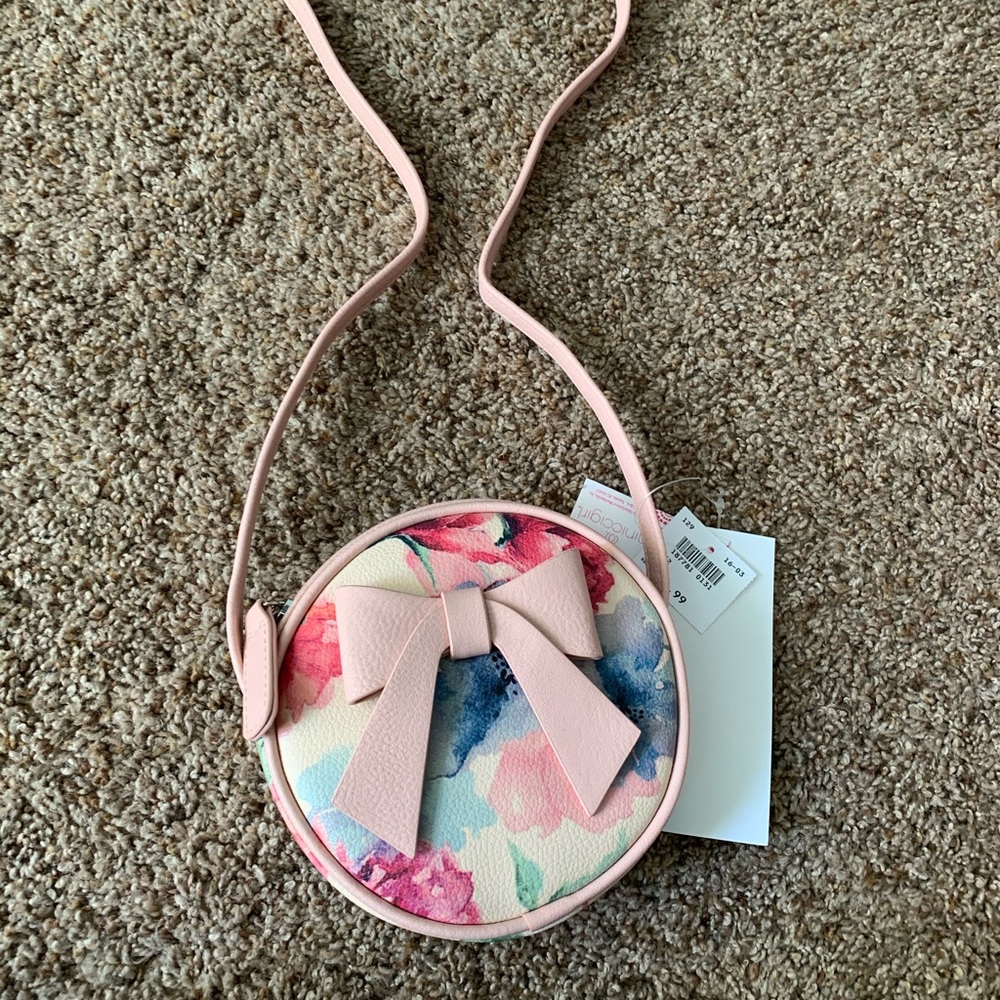 NWT pink floral circle handbag